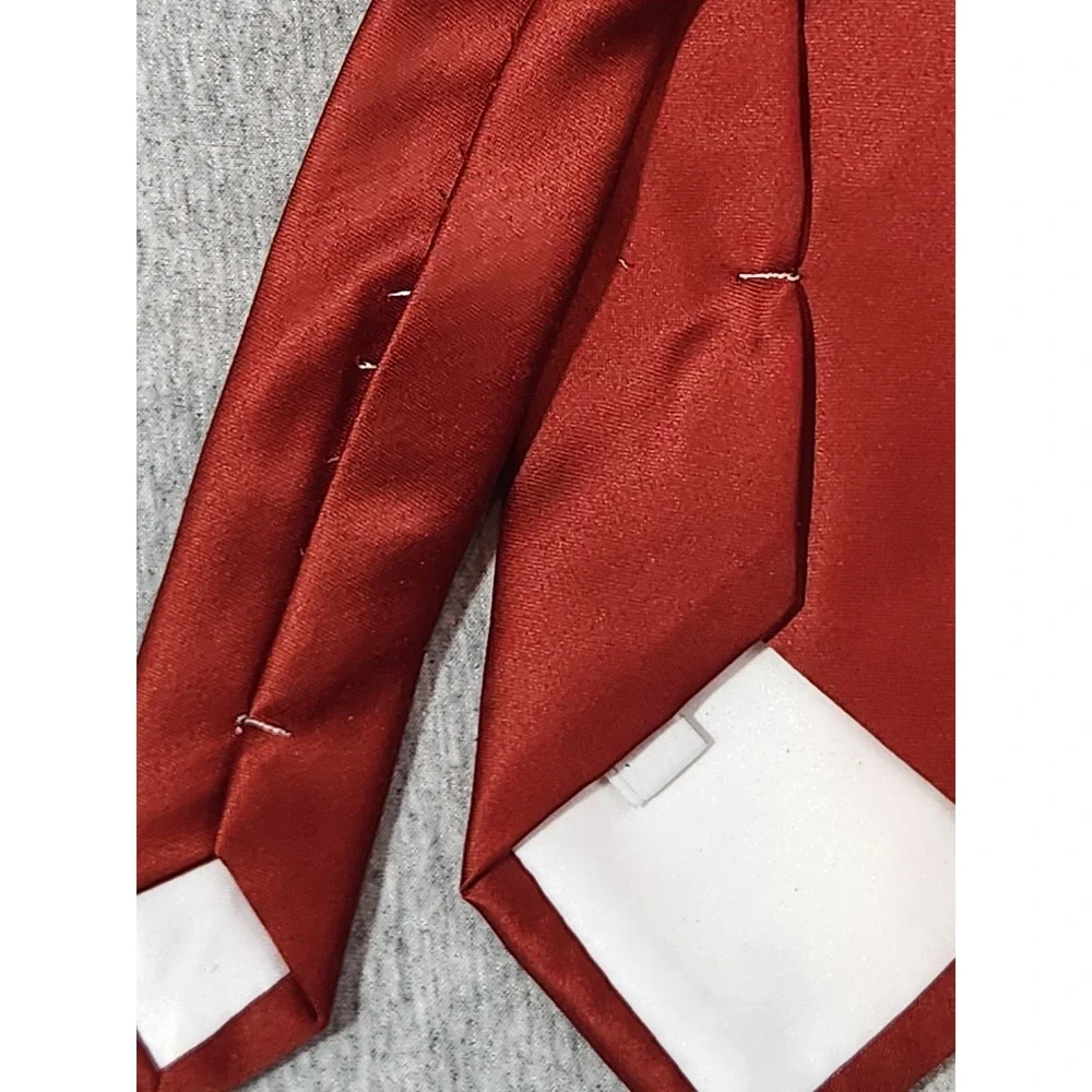 Azazie Necktie Mens OS Rust Red Satin Solid Formal Classic Wedding Tie